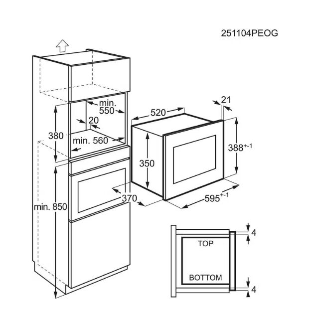 Electrolux LMS4253TBK TouchOpen 500 Siyah Ankastre Mikrodalga