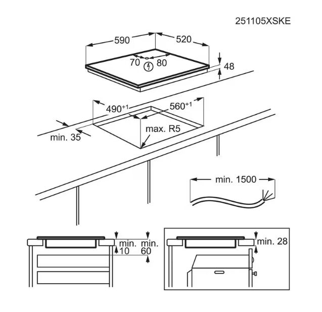 Electrolux LIB60420CK Basic Induction Siyah İndüksiyonlu Ankastre Ocak