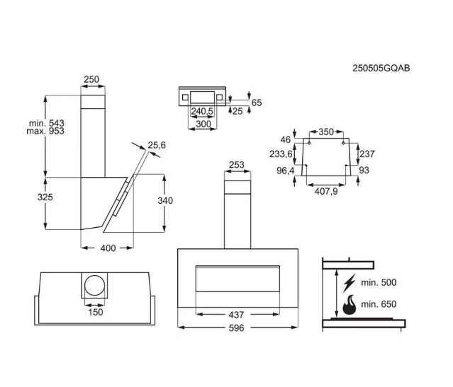 Electrolux LFV326W ExtractionTech Beyaz Cam Duvar Tipi Ankastre Davlumbaz