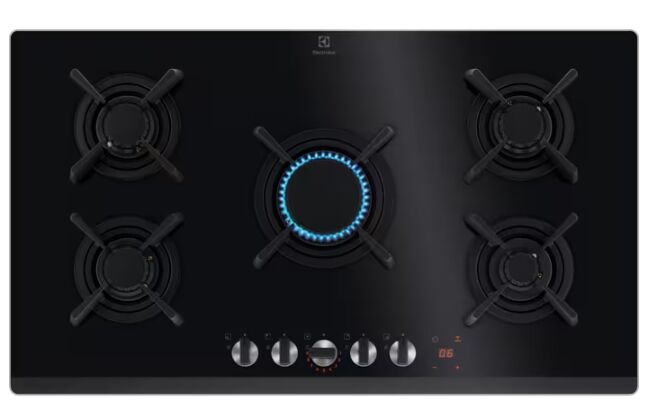 Electrolux KGG953753K Flamelight Siyah Cam Gazlı Ocak