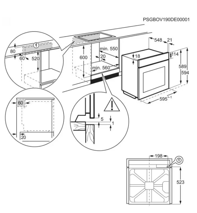 Electrolux EOC8P39WZ SteamCrisp 700  Pirolitik Siyah Ankastre Fırın