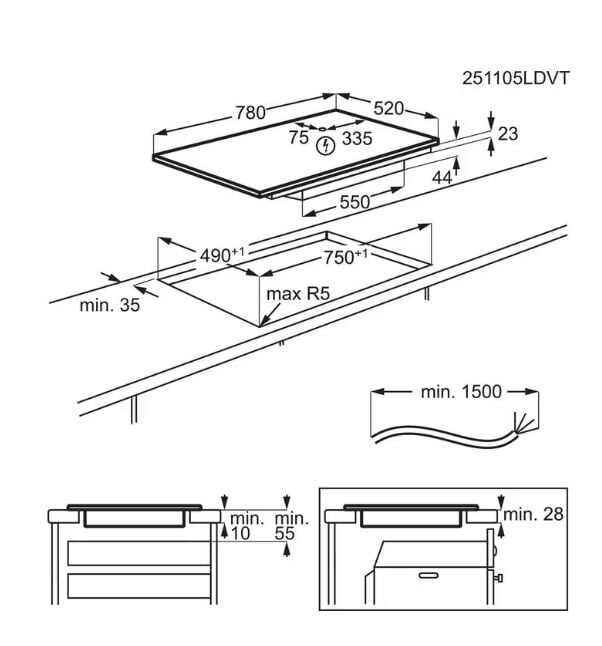 Electrolux EIS87453IZ İndüksiyonlu Siyah Cam Ankastre Ocak