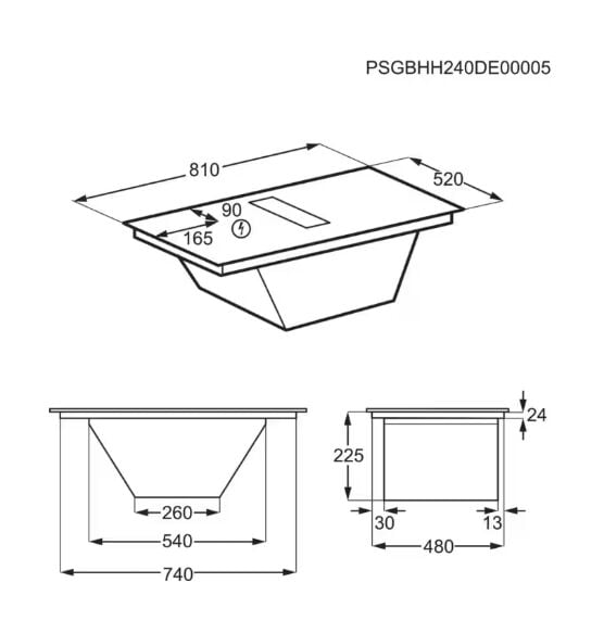 Electrolux ECC8549 XT SensePro Siyah Davlumbaz Entegreli Ankastre Ocak