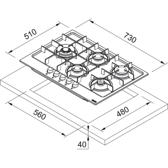 Franke Maris FHMA 755 4G DCL SG C Ankastre Cam Ocak