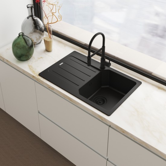 Franke Lina Semi Pro Matt Black Duşlamalı Spiralli Armatür