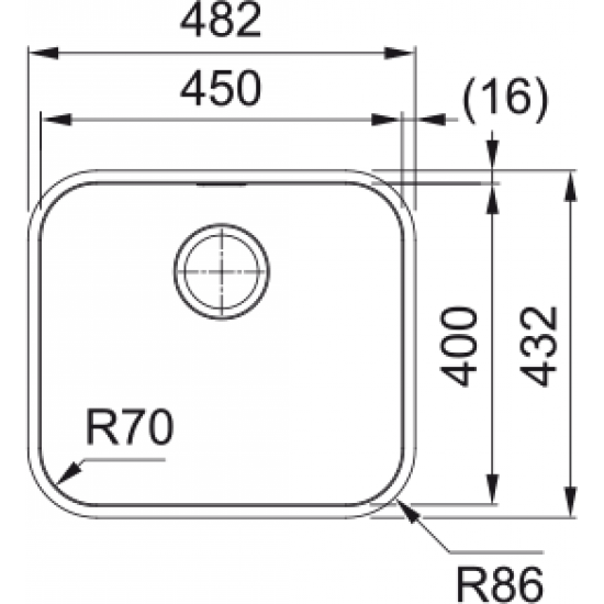 Franke Smart Cuba SRX 110-45 Tezgah Altı Evye