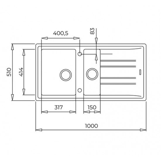 Teka STONE 60 B-TG 1.5 Gözlü Tezgah Üstü Metalic Grey Granit Evye - 115360000