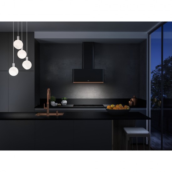 Franke Mythos Masterpiece FMY W BK M/CP 80 KL Matt Black + Copper Davlumbaz