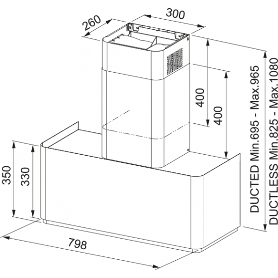 Franke Mythos Masterpiece FMY W BK M/CP 80 KL Matt Black + Copper Davlumbaz