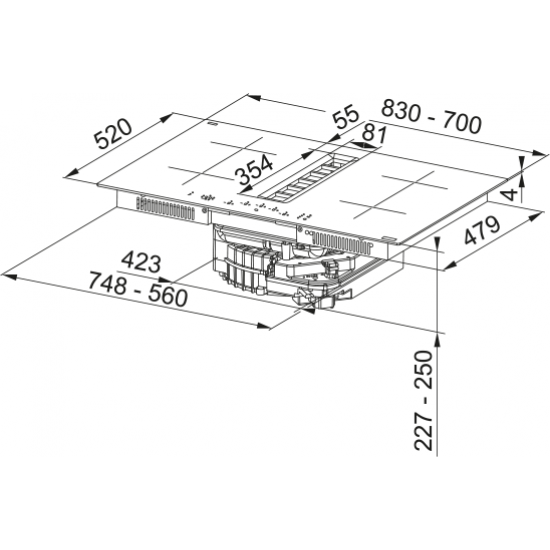 Franke Maris 2GETHER FMA 8372 4RC R HI Davlumbaz Entegreli Ocak
