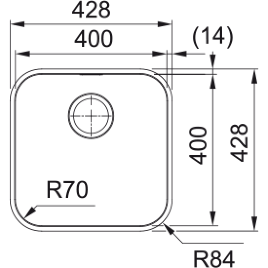 Franke Smart Cuba SRX 110-40 Tezgah Altı Evye