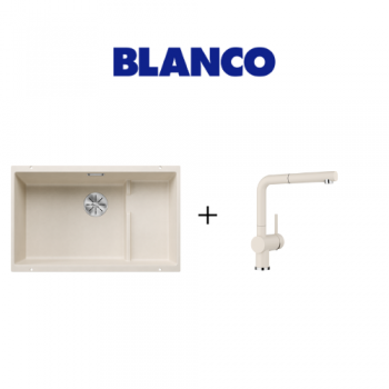 Blanco Subline 700-U Level Soft Beyaz Evye + Linus S Spiralli Soft Beyaz Armatür