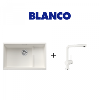 Blanco Subline 700-U Level Beyaz Evye + Linus S Spiralli Beyaz Armatür	