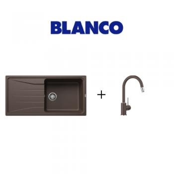 Blanco SONA 6 S XL Tezgah Üstü Kahverengi Granit Eviye + Mida S Sprialli Kahverengi Armatür