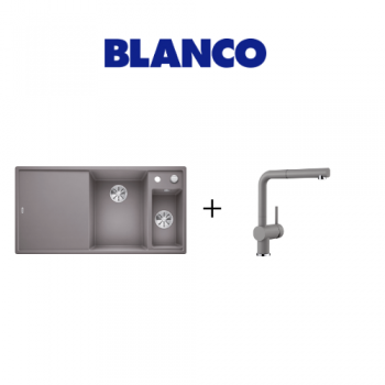Blanco AXIA 3 Tezgah Üstü Alumetalik Granit Eviye + LİNUS S Spiralli Alumetalik Armatür Kampanyası