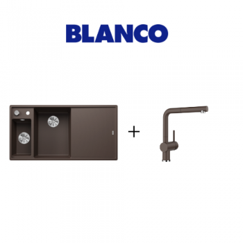 Blanco AXIA 3 Tezgah Üstü Kahve Granit Eviye + LİNUS S Spiralli Kahve Armatür Kampanyası	