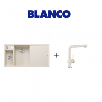 Blanco AXIA 3 Tezgah Üstü Soft Beyaz Granit Eviye + LİNUS S Spiralli Soft Beyaz Armatür Kampanyası	