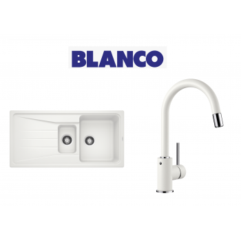 Blanco Sona 6 S Tezgah Üstü 1.5 Gozlu Beyaz Evye + Blanco Mida S Spiralli Beyaz Armatur Kampanyası
