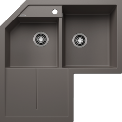 Blanco Metra 9 E Tezgah Üstü Köşe Sol Damlalıklı 2 Gözlü Granit Volcano Gri Evye - 526798