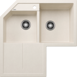 Blanco Metra 9 E Tezgah Üstü Köşe Sol Damlalıklı 2 Gözlü Granit Soft Beyaz Evye - 526801