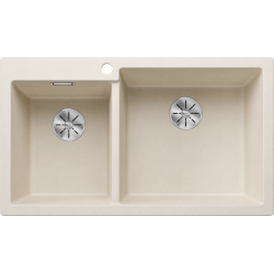 Blanco Pleon  9  Tezgah Üstü 2 Gözlü Damlalıksız Granit Soft Beyaz Evye - 527142