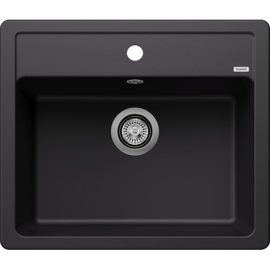 Blanco Legra 6 Tezgah Üstü 1 Gözlü Damlalıksız Granit Siyah Evye - 526084