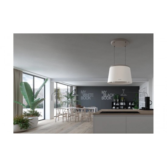 Faber Celine Plus WW/CG Mat Beyaz Ada Tipi Asansörlü Davlumbaz