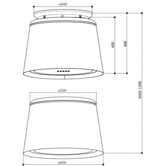 Faber Celine Plus WW/CG Mat Beyaz Ada Tipi Asansörlü Davlumbaz