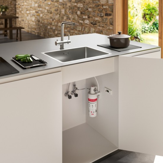 Franke Atlas Çift Elcikli Arıtma Takılabilen Spiralsiz Inox Armatür