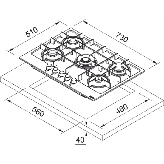 Franke Maris FHMA 755 4G DCL XS C Inox Ankastre Ocak
