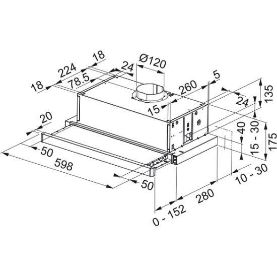 Franke FTC 6032 GR/ XS Inox Ankastre Sürgülü Aspiratör
