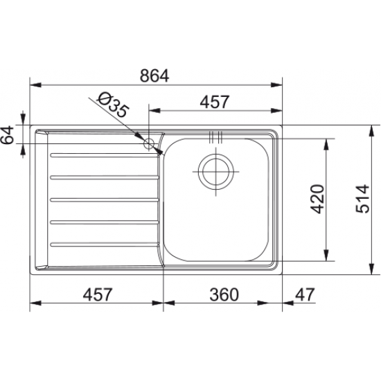 Franke Neptun Slimtop NEX 211-86 İnox Sol Damlalıklı Paslanmaz Çelik Evye 