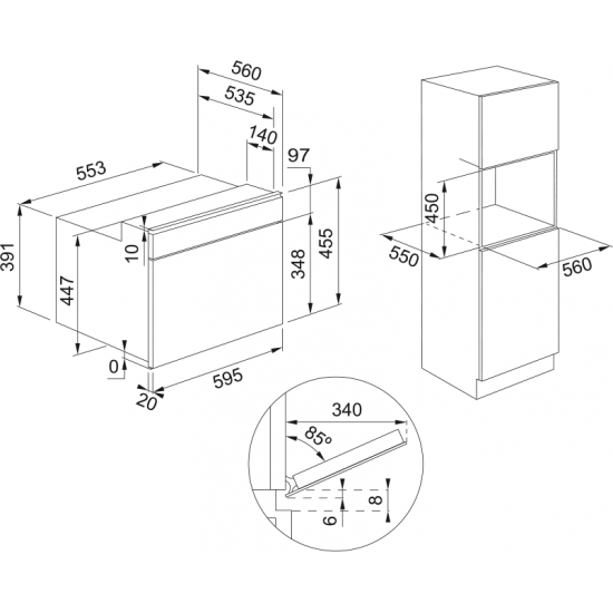 Franke Maris FMA 45 MW XS Siyah + Inox Mikrodalga Fırın