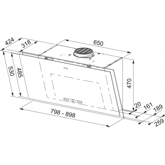 Franke Maris 2.0 PRO FMA 907 BK Siyah Duvar Tipi Ankastre Davlumbaz