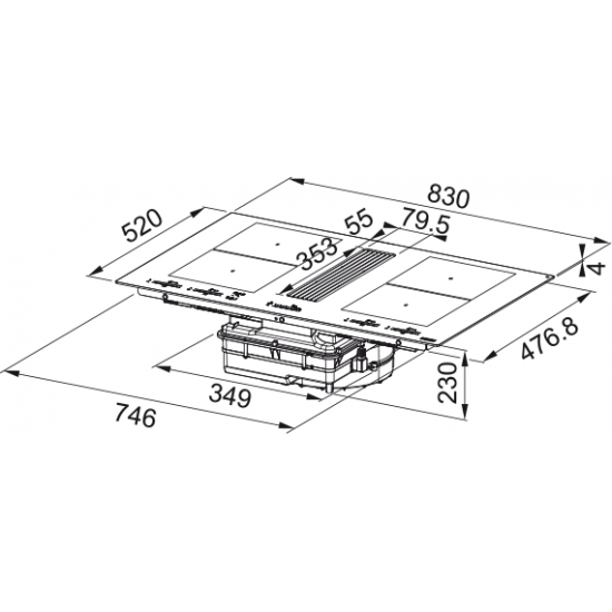 Franke Mythos 2Gether FMY 8391 R HI Davlumbaz Entegreli İndüksiyonlu Ocak