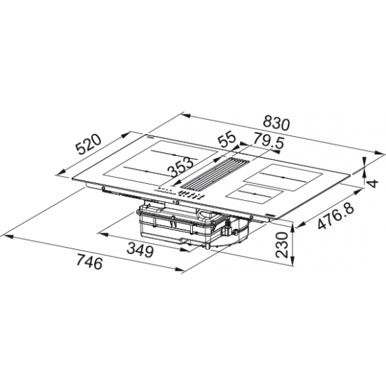 Franke Maris 2Gether FMA 8381 R HI Davlumbaz Entegreli İndüksiyonlu Ocak