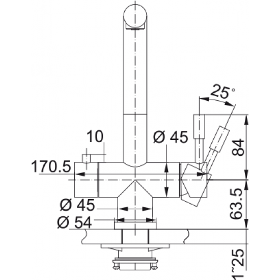Franke Atlas Çift Elcikli Arıtma Takılabilen Spiralsiz Inox Armatür