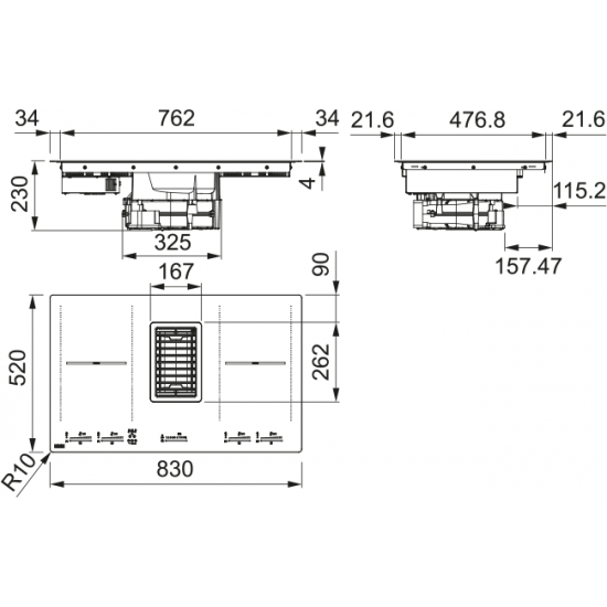Franke Mythos 2Gether FMY 839 HI  Davlumbaz Entegreli İndüksiyonlu Ankastre Ocak