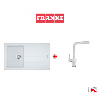 Franke Franke Basis BFG 611-86 Granit Bianco/Beyaz + Active Plus Bianco/Beyaz  Armatur Kampanyası