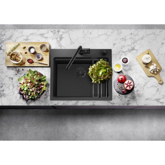 Blanco Etagon 6 Tezgah Üstü 1 Gözlü  Damlalıksız Siyah Granit Evye - 525890