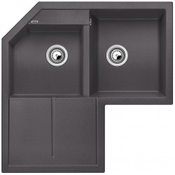 Blanco Metra 9 E Tezgah Üstü Köşe Sol Damlalıklı 2 Gözlü Granit Kaya Gri Evye - 518888 Blanco Metra 9 E Tezgah Üstü Köşe Sol Damlalıklı 2 Gözlü Granit Kaya Gri Evye - 518888