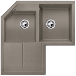 Blanco Metra 9 E Tezgah Üstü Köşe Sol Damlalıklı 2 Gözlü Granit Tartufo Evye - 517367