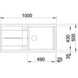 Blanco Metra XL 6 S Tezgah Üstü 1 Gözlü Geniş Hazneli Tartufo Granit Evye - 517360