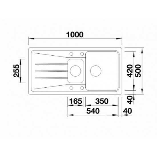 Blanco Sona 6 S Tezgah Üstü 1.5 Gözlü Her iki Yöne Kullanılabilir Granit Antrasit Evye - 519680