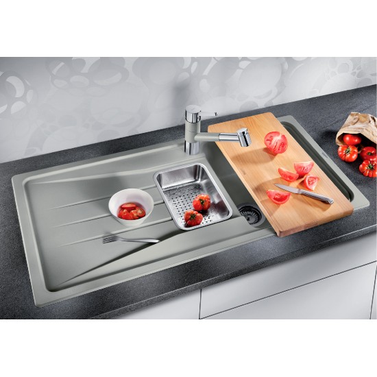 Blanco Sona 6 S Tezgah Üstü 1.5 Gözlü Her iki Yöne Kullanılabilir Granit Antrasit Evye - 519680