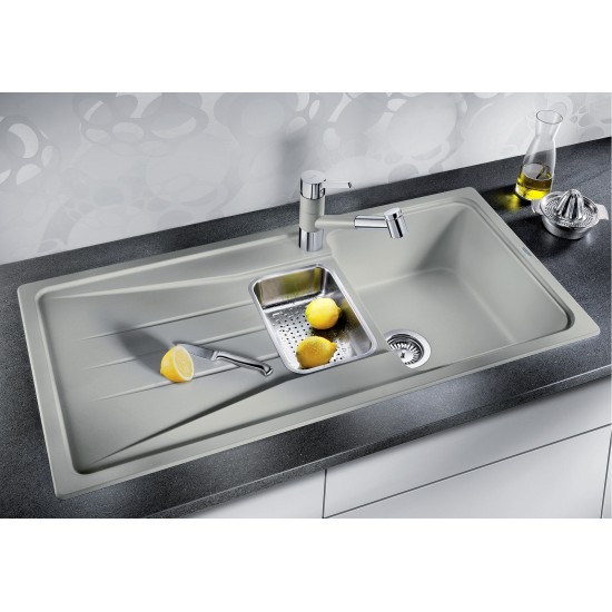 Blanco Sona 6 S Tezgah Üstü 1.5 Gözlü Her iki Yöne Kullanılabilir Granit Antrasit Evye - 519680