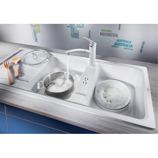 Blanco Sona  8 S Tezgah Üstü 2 Gözlü Her İki Yöne Kullanılabilir Granit Alu Metallic Evye - 519700