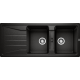 Blanco Sona  8 S Tezgah Üstü 2 Gözlü Her İki Yöne Kullanılabilir Granit Siyah Evye - 525979