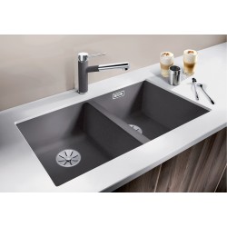 Blanco Subline 350 / 350 U Tezgah Altı 2 Gözlü Damlalıksız Siyah Granit Evye - 525987