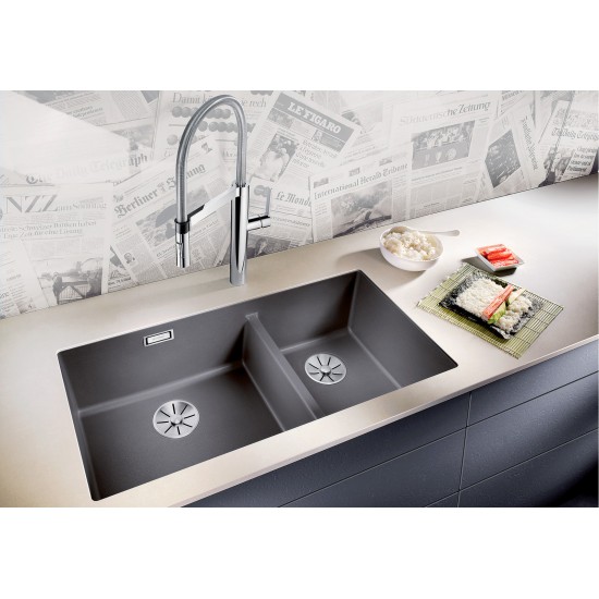 Blanco Subline 480 / 320 U Tezgah Altı 1,5 Gözlü Damlalıksız Alu Metallic Granit Evye - 523586